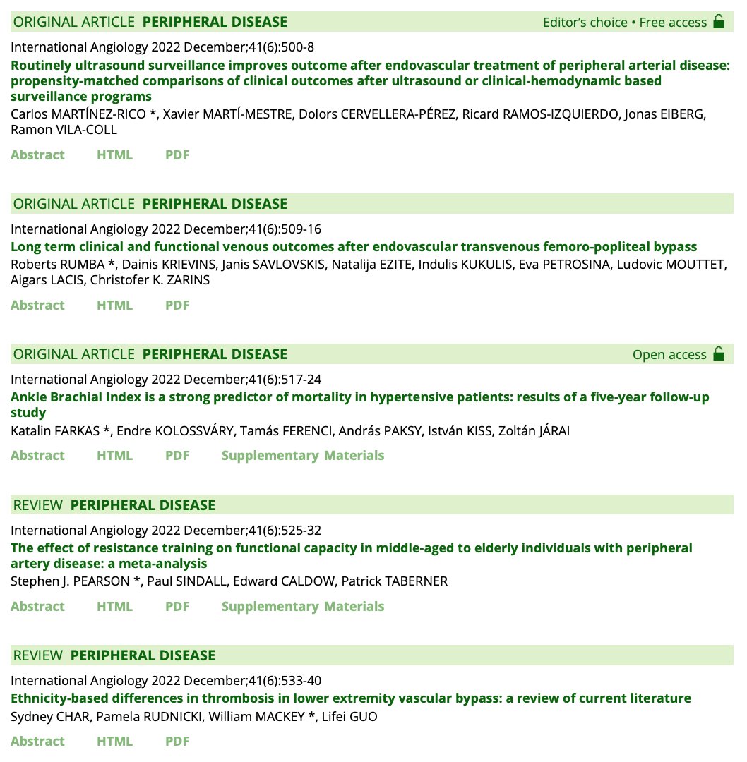 International Angiology: 2022 December; 41(6)