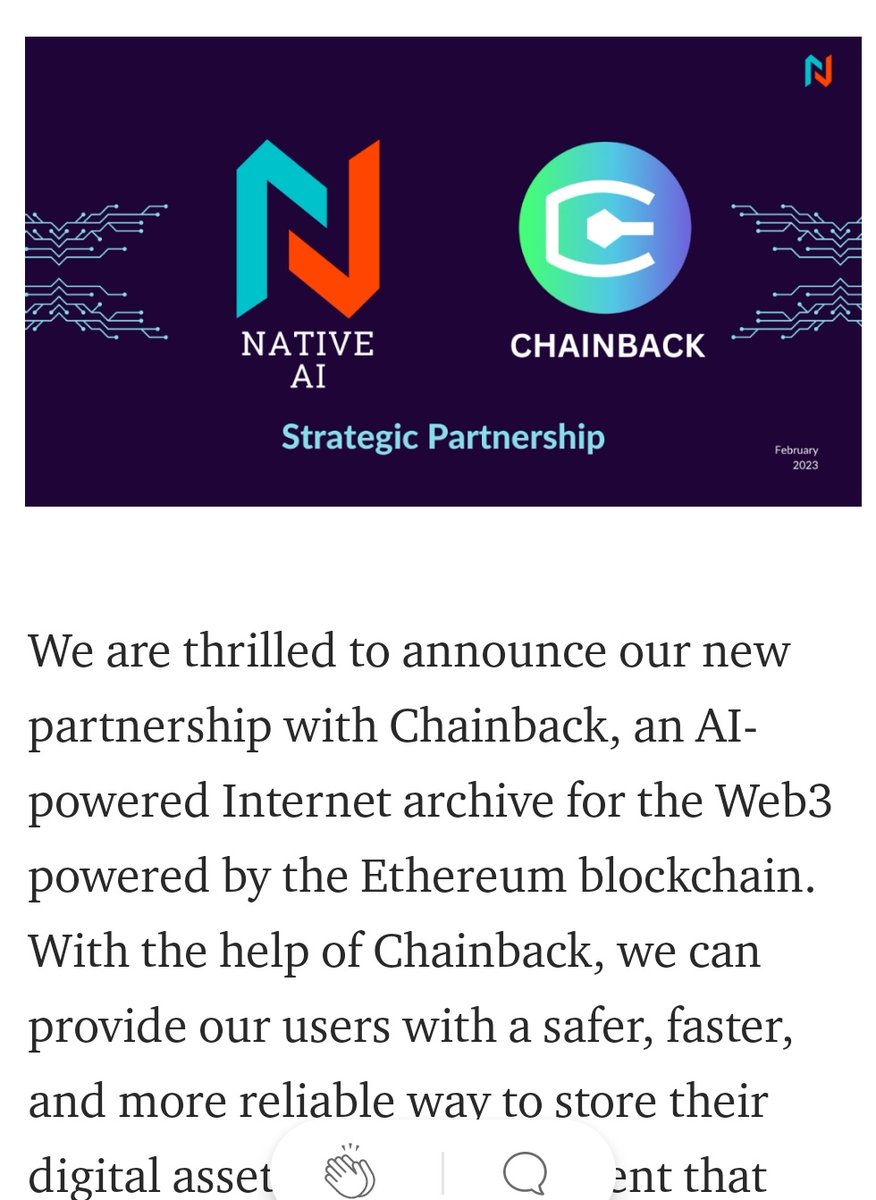 DEX_AI's tweet photo. @AltCryptoGems @ChainbackWeb3 If #AI is the gold.. Chainback is the equivalent of selling shovels in a gold rush. $ARCHIVE 

Allready partnered $NERF $ARCAI $RR $NAI to provide them with decentralised storage solutions 

Staking live.

DApp launch potentially this month 👀

Will moon AF when momentum comes. https://t.co/ME5hoxtcQN