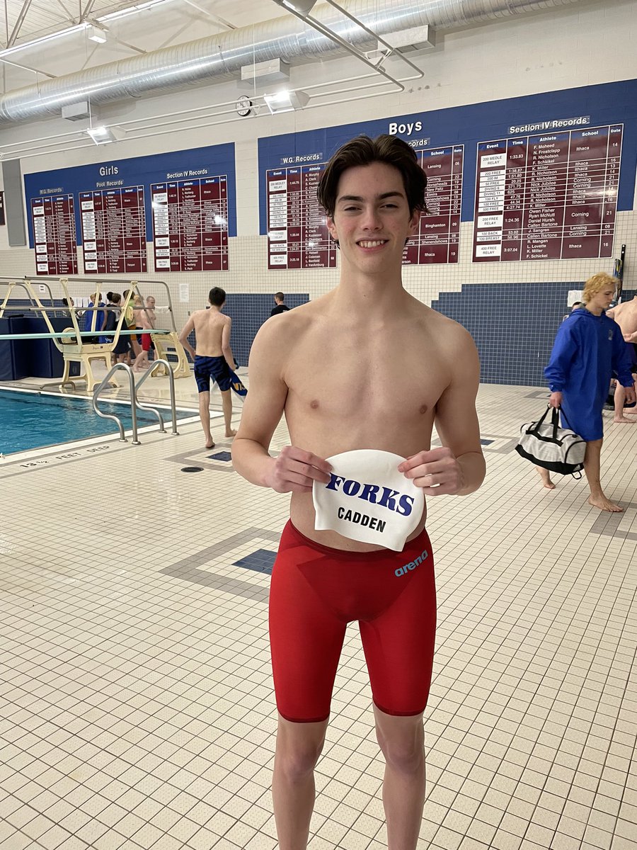 Senior John Cadden has qualified for Swimming States in the 50 Free with a time of 22.05!