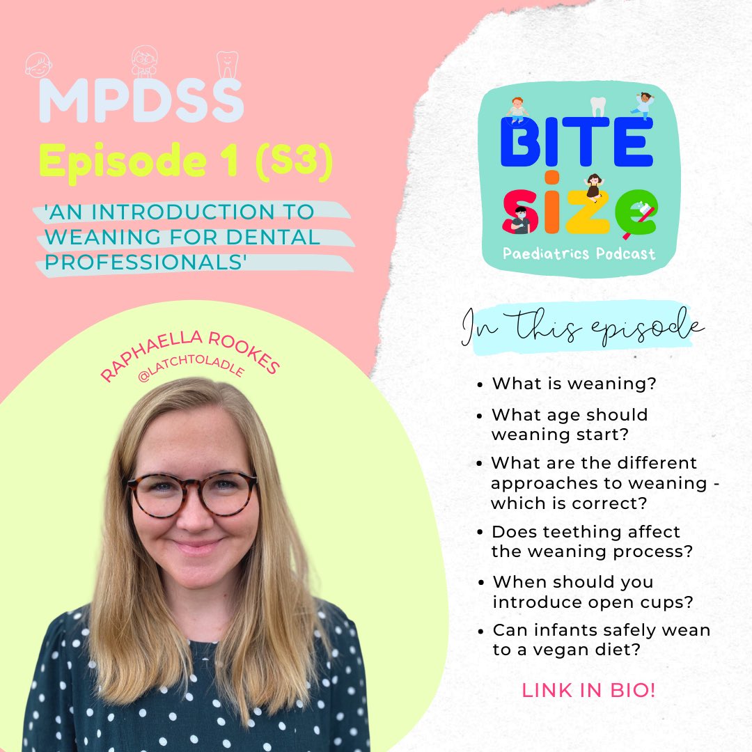 mpdssoc's tweet image. We are back with season 3 of our dental paediatric podcast! 🦷🎙️

This episode aims to give dental students and professionals more information about weaning - a topic often neglected during dental school.

Thank you @LatchTo for giving up your time to talk to us! 😊

LINK IN BIO