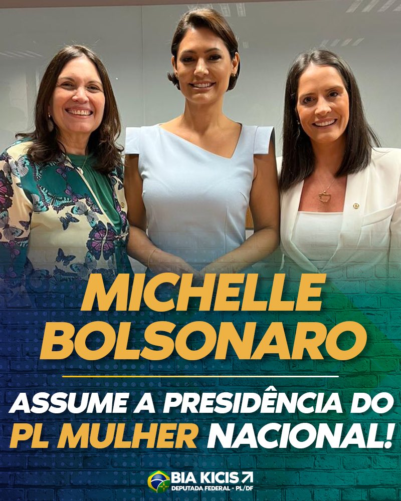 Hoje estive no PL nacional com a nossa querida Michelle Bolsonaro que assumiu o comando do PL Mulher nacional. Na foto com a deputada <a href="/amaliabarros/">Amália Barros</a> .
