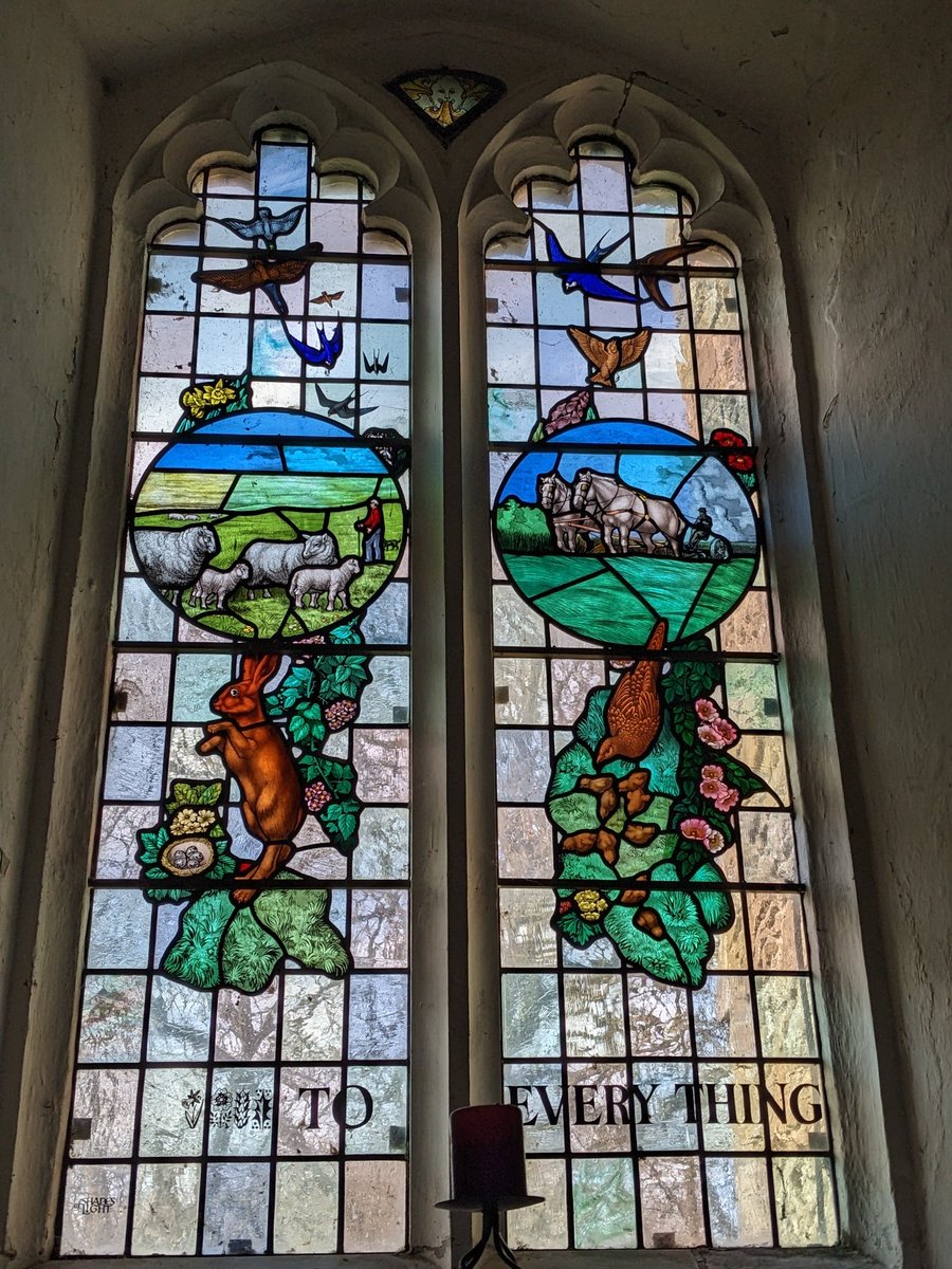 Delighted to see this incredible #karlparsons window for real in #eastchurch. Great glass (and Jam) in wild, quiet and very special #harty too. First visit to #isleofsheppey.