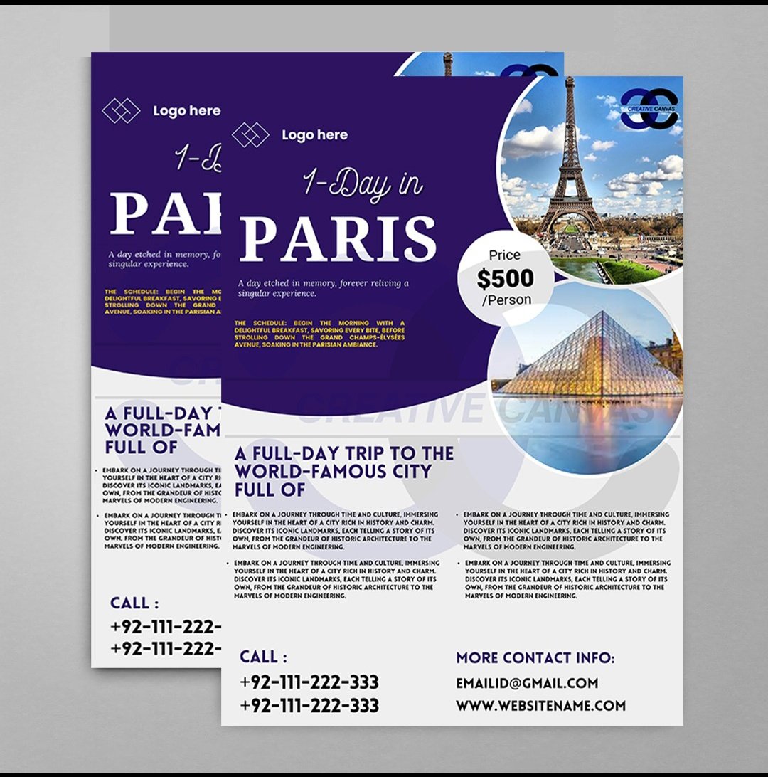 Flyer Design
#BonjourParis
#ExperienceParis
#CityofLove
#EiffelTower
#ArtAndCulture
#FoodieParadise
#LuxuryTravel
#HistoricalSites
#RomanticGetaway
#ChicDestination
#SightseeingGoals
#ParisianLifestyle
#TravelGoals
#BeautifulCity
#FrenchStyle
#ParisianCharm
#ExploreParis