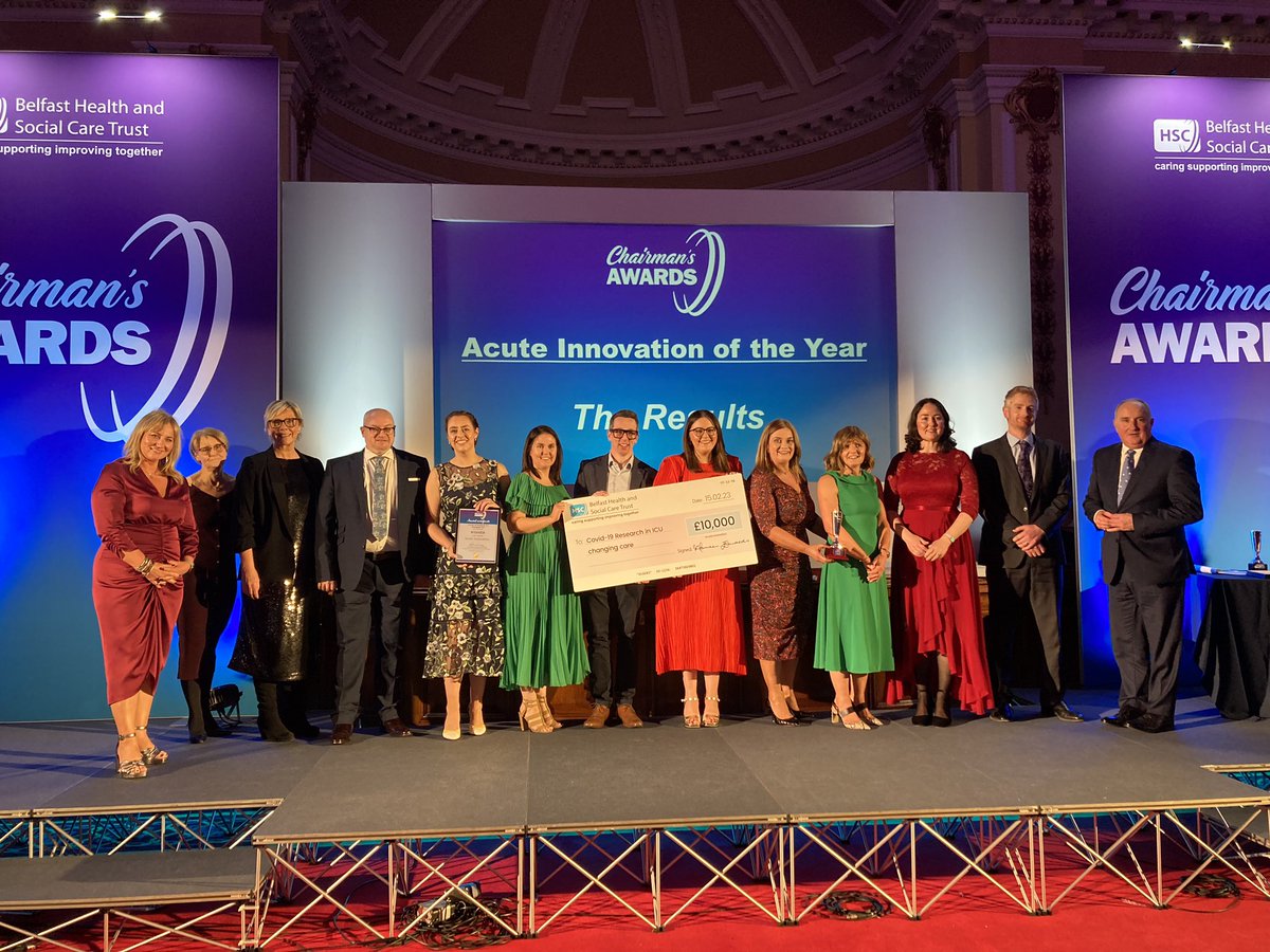 Congratulations to winners, Covid-19 Research in ICU Changing Care! Their participation in Urgent Public Health Trials helped develop standard care treatment for hospitalised COVID-19 patients #BeingBelfast