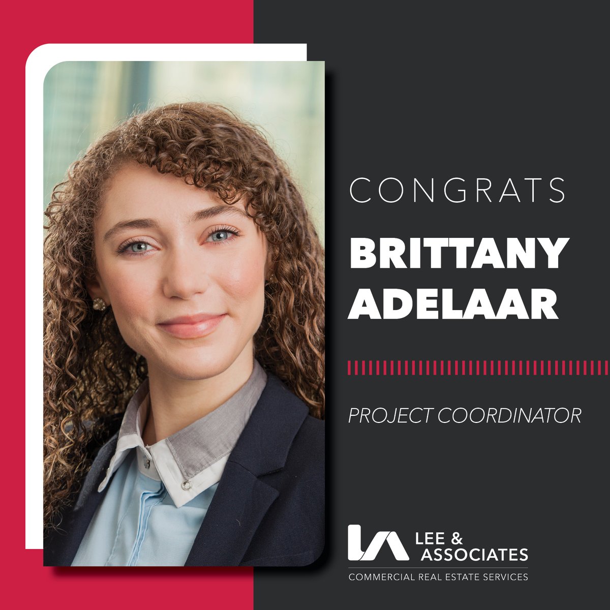 LeeAssociateATL's tweet photo. Congratulations to Brittany Adelaar on her new position as a Project Coordinator! We are excited for you and can't wait to watch you continue growing!
#congrats #crebroker #leeatlanta #leeandassociates #creatlanta https://t.co/ixneEucOwM