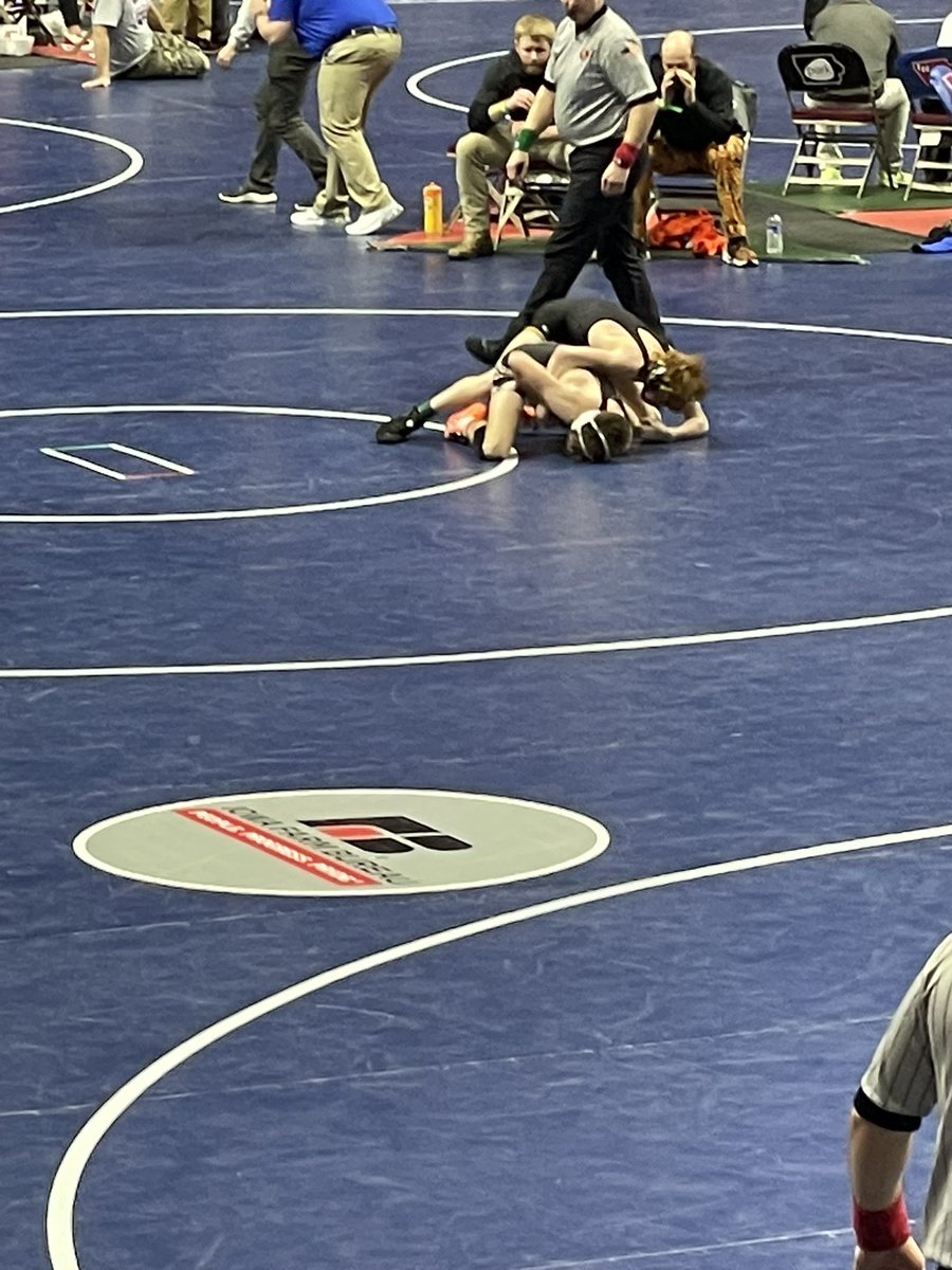 113 Aiden Smith after a first round bye, takes on Carroll’s Schweitzer and defeats him with a pin!!!! Nice work! Aiden will advance in his bracket!!!