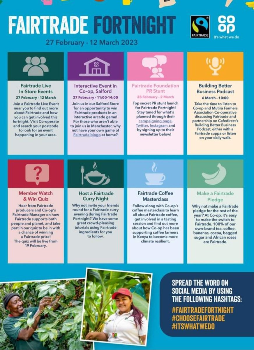 We have supported Fairtrade for over 25 years. Together we can make a difference. It’s our goal to make it easier for you to support farmers, workers and their communities around the world who grow produce and ingredients for Co-op products, with every shop.