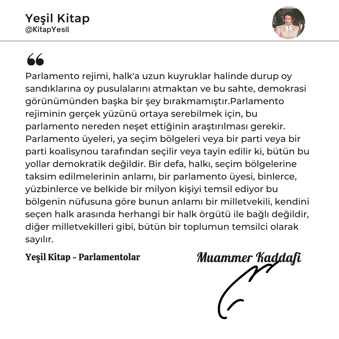 KitapYesil's tweet photo. #Yeşil Kitap #Türkiye #MuammerKaddafi #Libya Demokrasi Tezkere Devrim Kaddafi Erdoğan Seçimler Ak Parti Kemal Kılıçdaroğlu Komunizm Sosyalizm İslam Müslüman Atatürk Türkiye Tek Yürek Merhab #TT https://t.co/VQBMYMrBc3