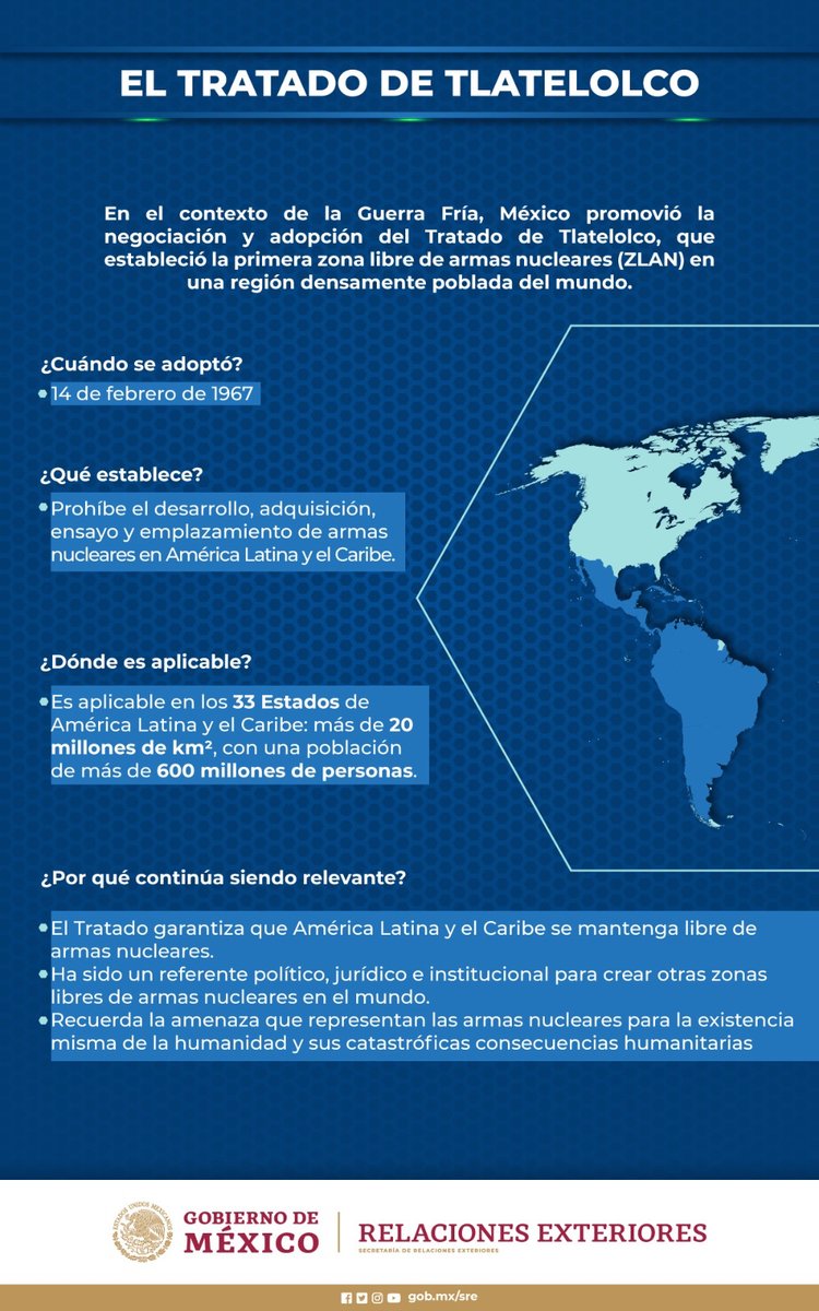 Esta semana, en el aniversario 56 del Acuerdo de Tlatelolco, conmemoramos al Embajador Alfonso García Robles, recipiente del Premio Nobel de la Paz por su trabajo en este convenio de desnuclearización. Nuestras becas se llaman Fulbright-García Robles en su honor.

#OrgulloMX🇲🇽