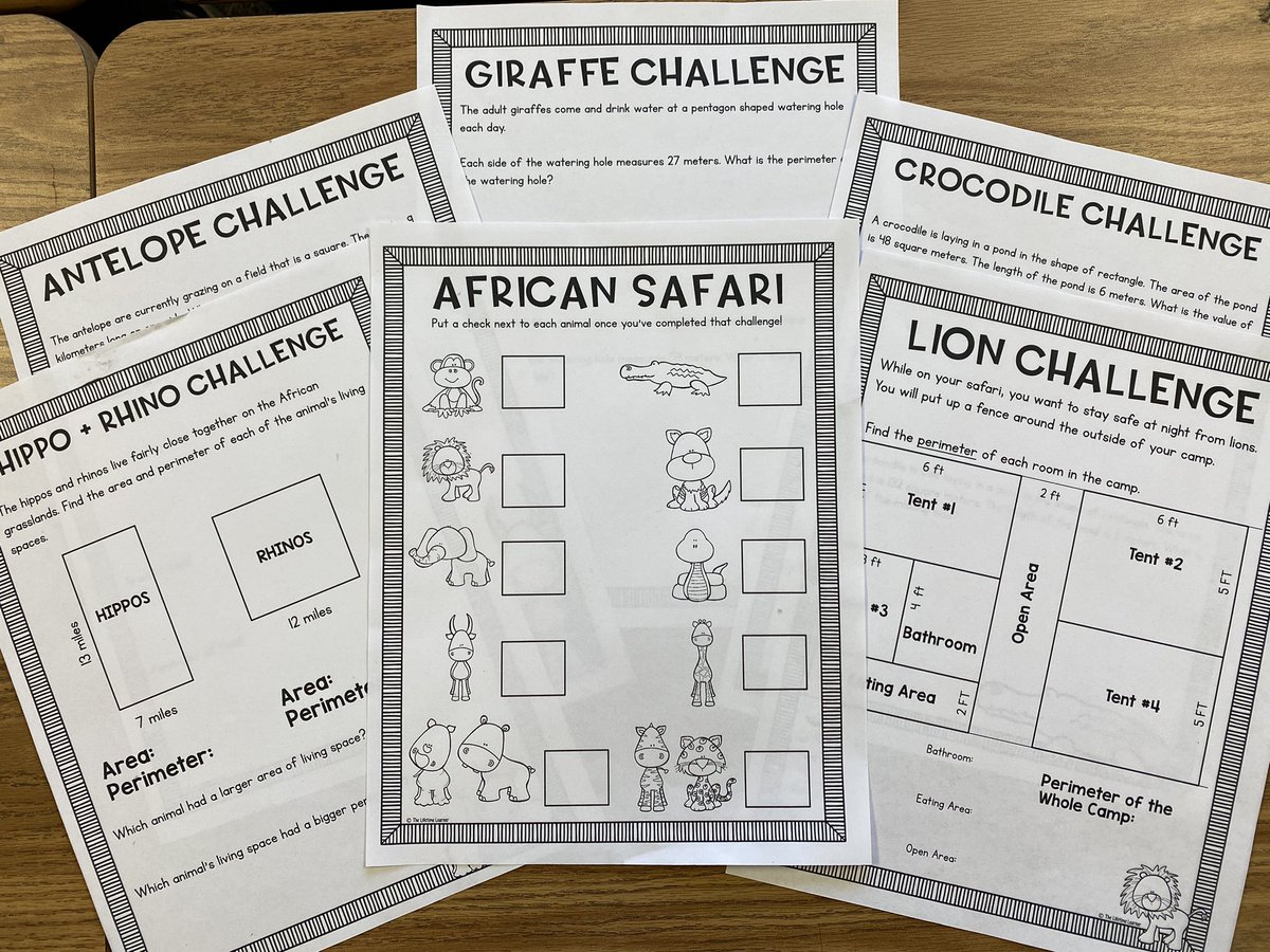 Testing our area and perimeter problem solving skills in an African Safari! *No kids were eaten in today’s activity!* <a href="/LAV4thGrade/">LAV4thGrade</a> <a href="/LaVillitaElem/">La Villita Elementary School</a> <a href="/CFBISD/">Carrollton-Farmers Branch ISD</a> #CFBinnovates #CFBproud