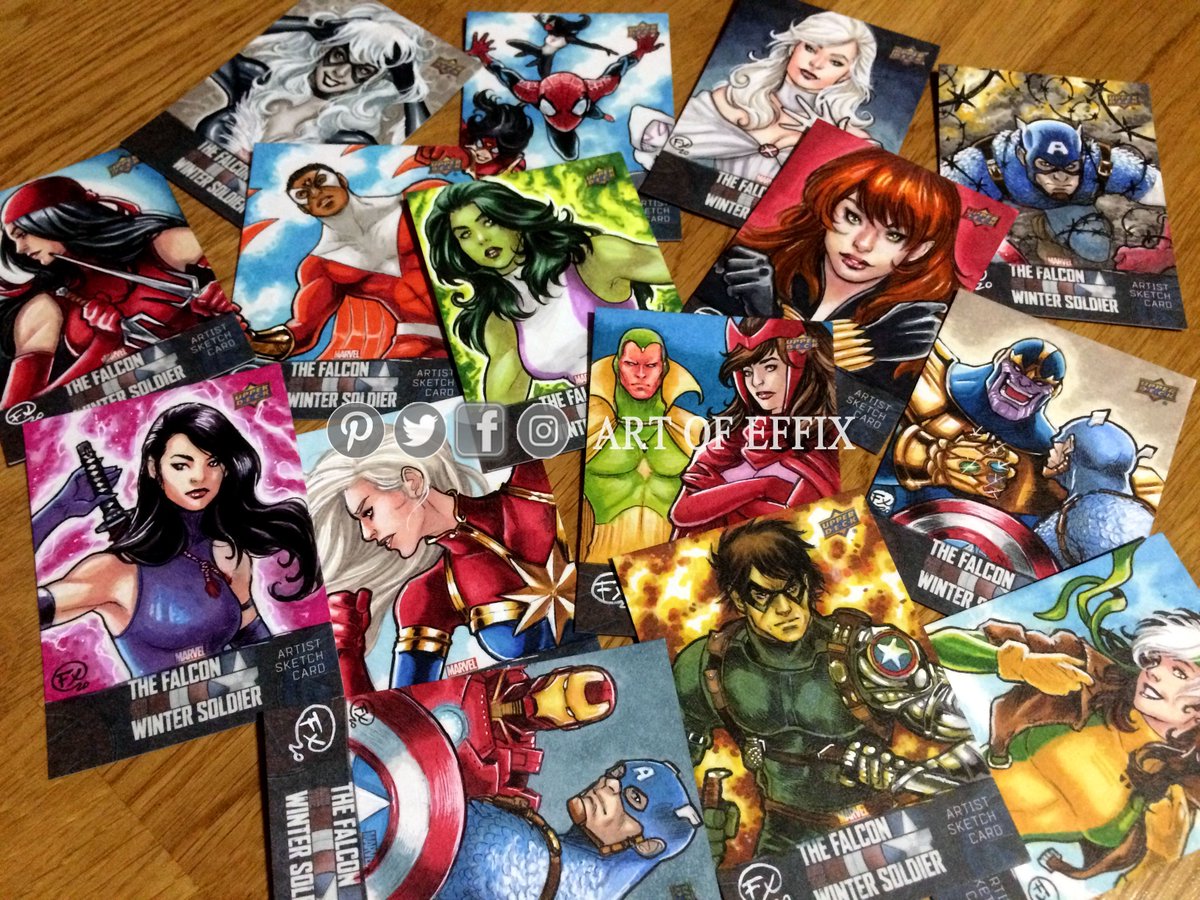 Effix_'s tweet photo. @UpperDeckEnt  has just announced the release of its new @Marvel  set, from the TV show: "The Falcon &amp; Winter soldier".
So I can start for you some of the sketch cards that I drew for this collection :)
I Hope you will like it! https://t.co/L73QxkdIqI