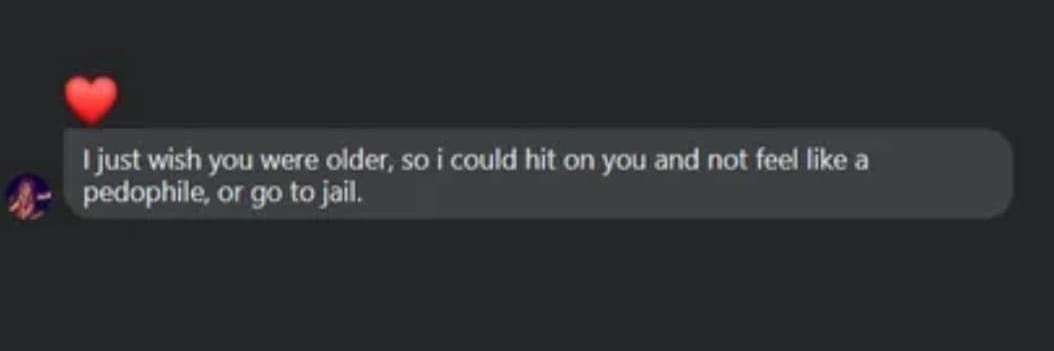 omnomthenom1's tweet photo. Reminder that @OmnomThenom is a pedophile and groomed and dated a 17 year old. He also waited till she was 18 to date her. This message was sent clearly 2 months before she turned 18. He GROOMED her and continues to deny the allegations. 

1/2 https://t.co/ad1NGzCAEK