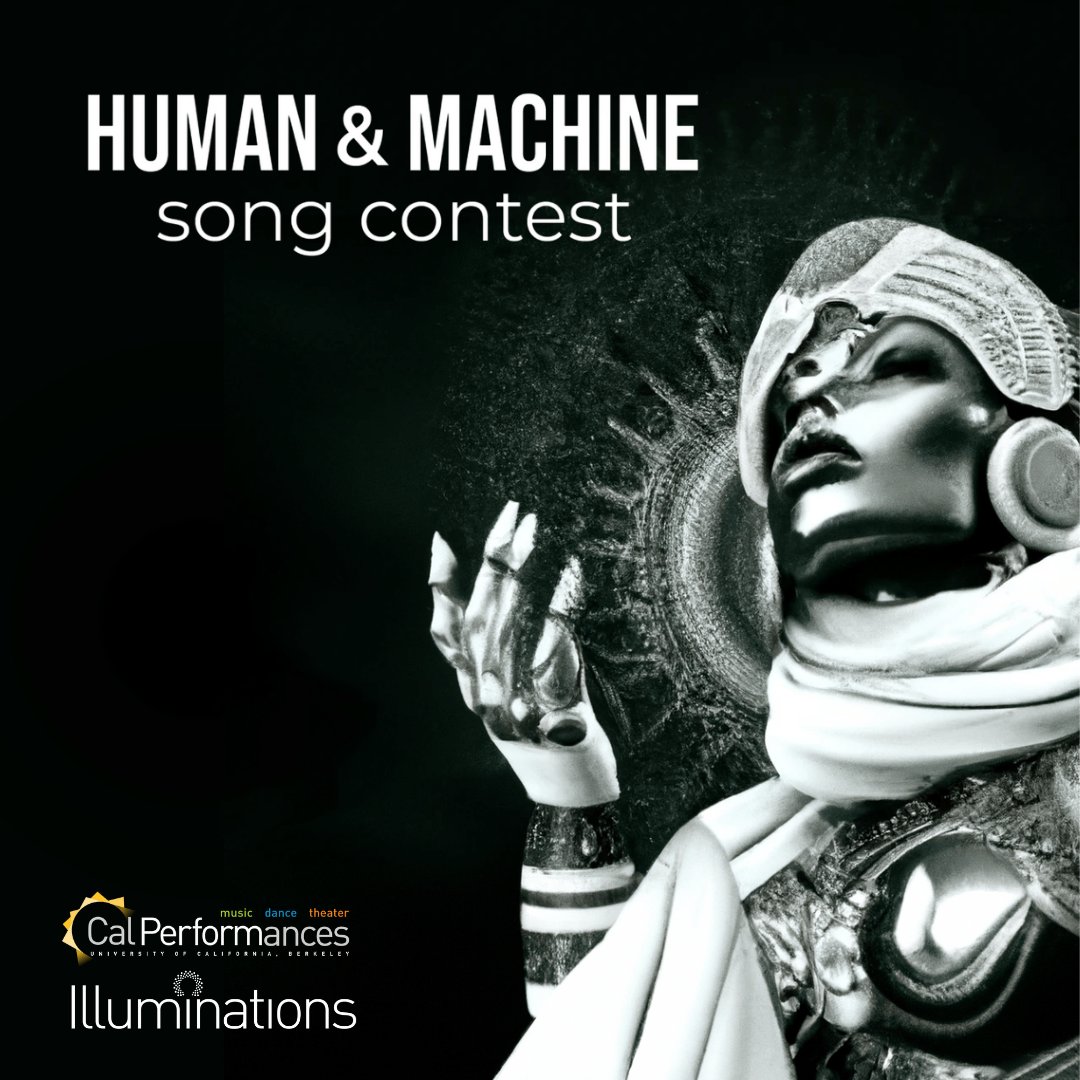 calperformances's tweet photo. Attention UCB students, faculty, and staff! Do you compose music?! We’re inviting you to explore the boundaries of humanity’s creative collaboration with technology in our Human &amp; Machine Song Contest. 

LEARN MORE → https://t.co/8xJMoM1OqD https://t.co/mj6fsRbfqq
