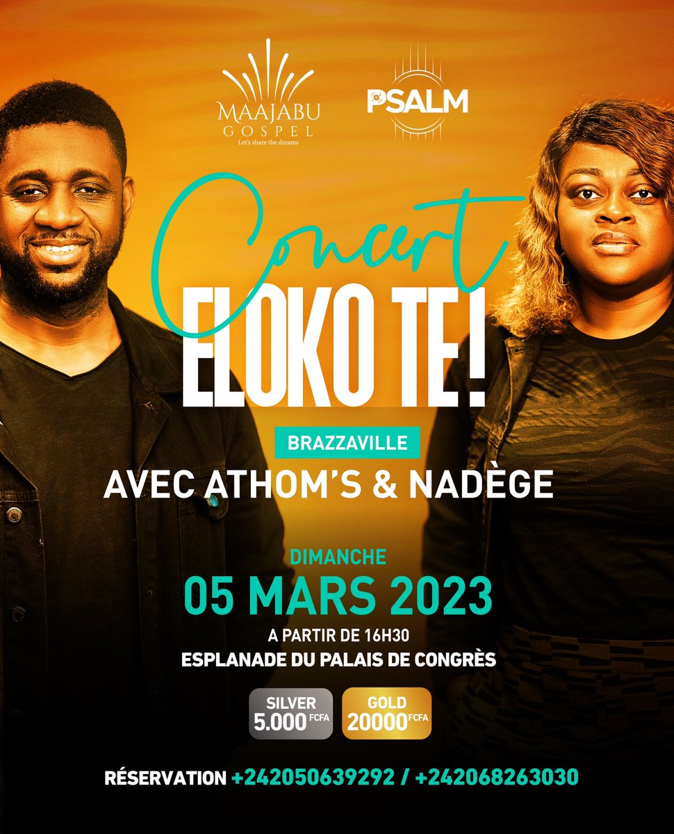 Athoms_mbuma's tweet photo. La grande famille de Brazzaville 🇨🇬, vous nous recevez ? Rendez-vous le 5 Mars à l’Esplanade du Palais des Congrès à partir de 16h30 pour un grand moment de célébration ensemble 🔥🔥🔥

Billet silver : 5.000Fcfa
Billet Gold : 20000Fcfa
Partageons ce message autour de nous 🔥🔥🔥 https://t.co/vO3eoZaze3