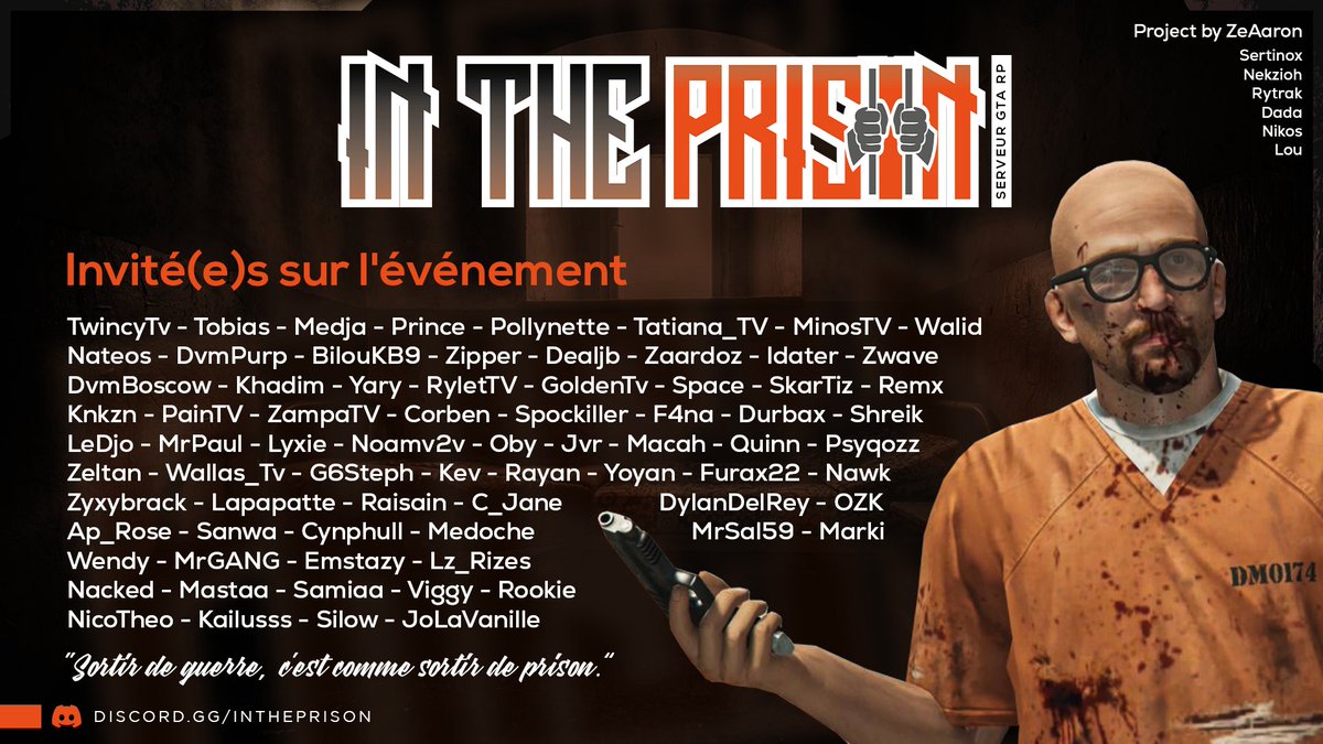 InThePrisonRP's tweet photo. Update des invité(e)s 🆙 https://t.co/JoCVa6UW9I