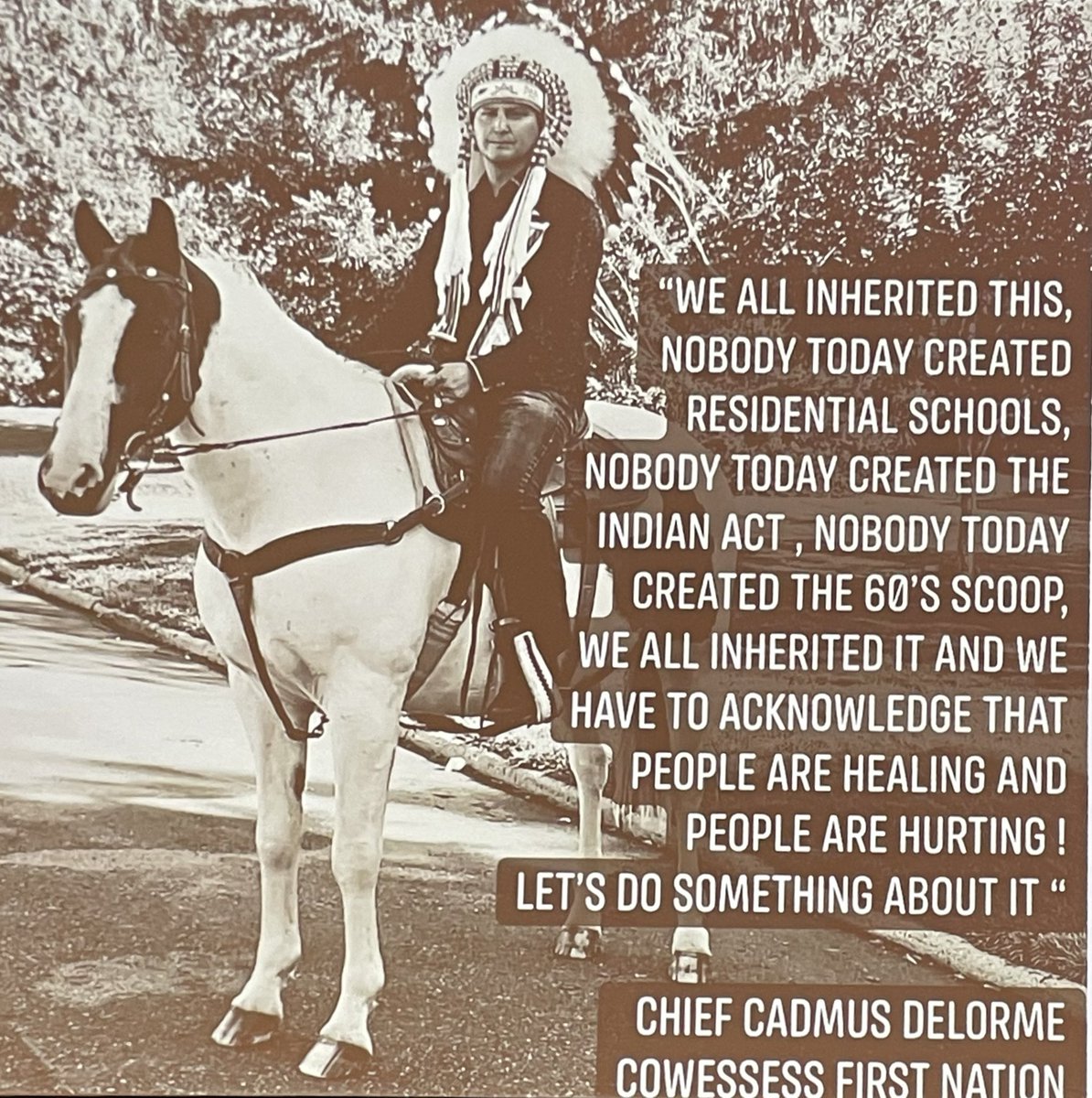 Agproudmary's tweet photo. An amazing presentation from Chief Cadmus Delorme &amp; Jessica Nixon. They touched on their journey, successes &amp; vision.
#4CFarms

Nobody alive today created all this. We all inherited it. Let’s do something about it.

#CdnAgDay https://t.co/RqWDp6HDmg