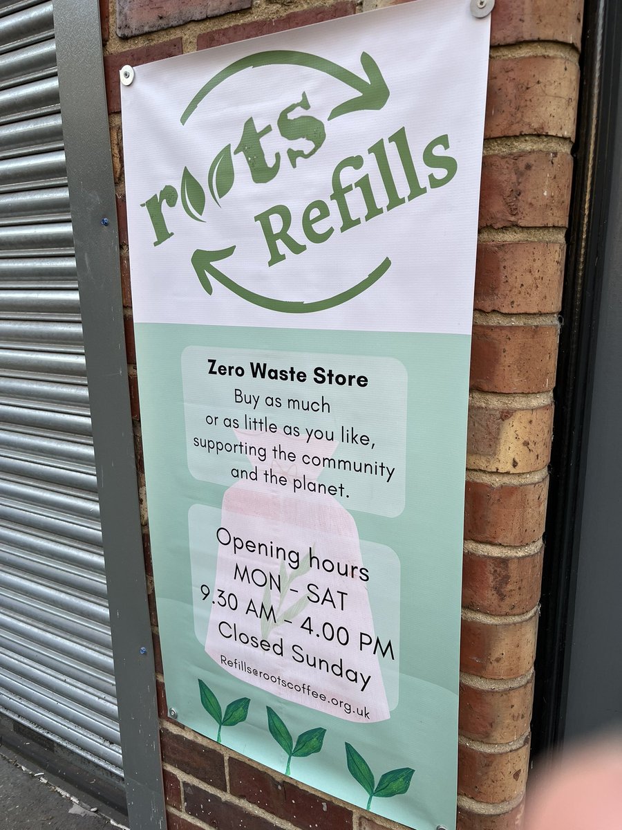 BishGloucester's tweet photo. Great to visit new Refill shop at #RootsCafe Gloucester. Bring your own containers and refill with loads of different things: nuts, herbs, rice, shampoo, washing products.. and even sweets @GlosDioc https://t.co/E2BA5XssUv