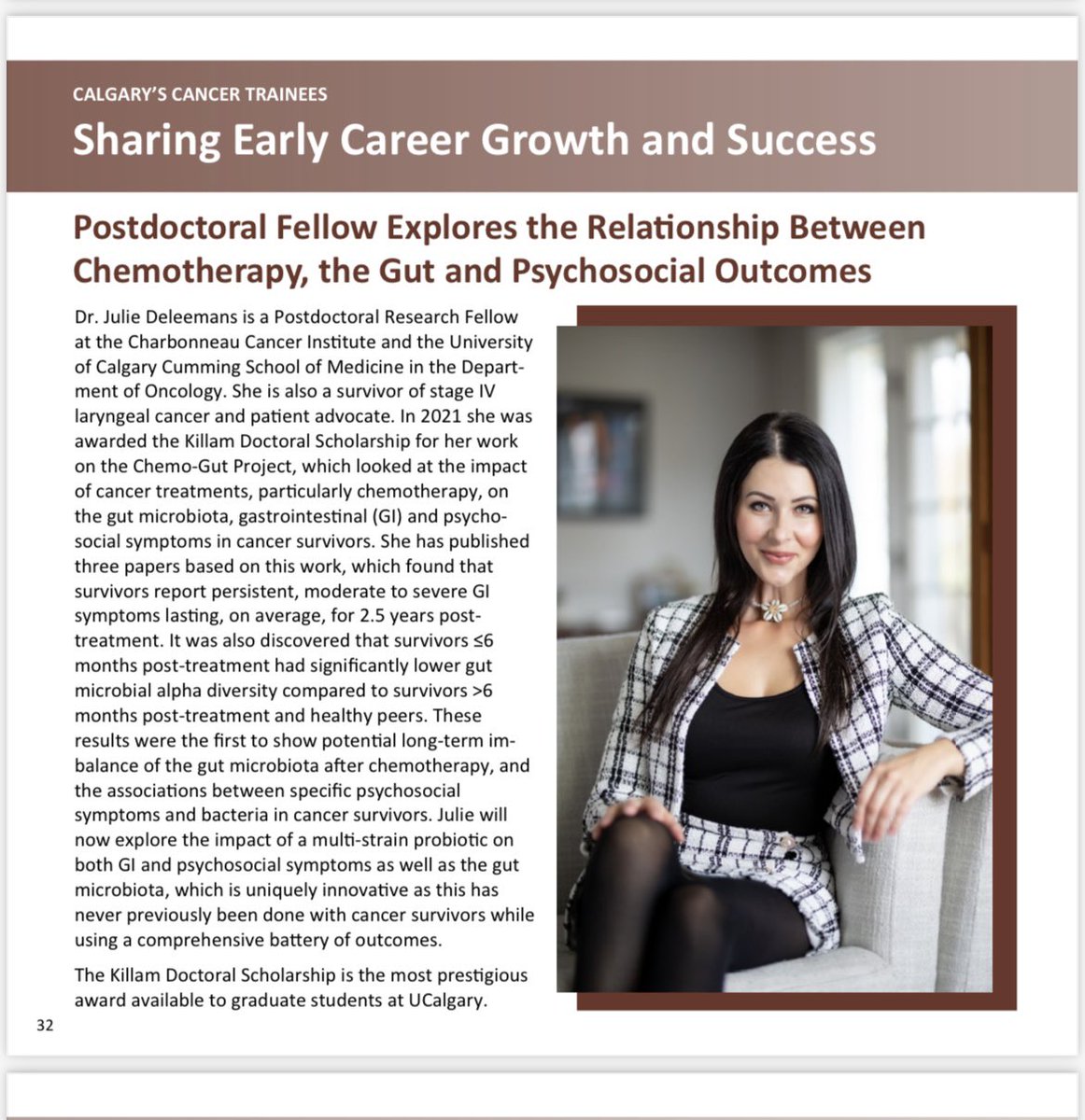 jmdeleem87's tweet photo. Honoured to have our research from the Chemo-Gut Study featured in the Charbonneau Cancer Institute 2022 Annual Report! Thank you for your support @Charb_Cancer  👉🏻 find the full report here: https://t.co/Y4P2cXr3Yj @Linda_E_Carlson @UCalgaryPsyOnc https://t.co/oQ0MtQkLde