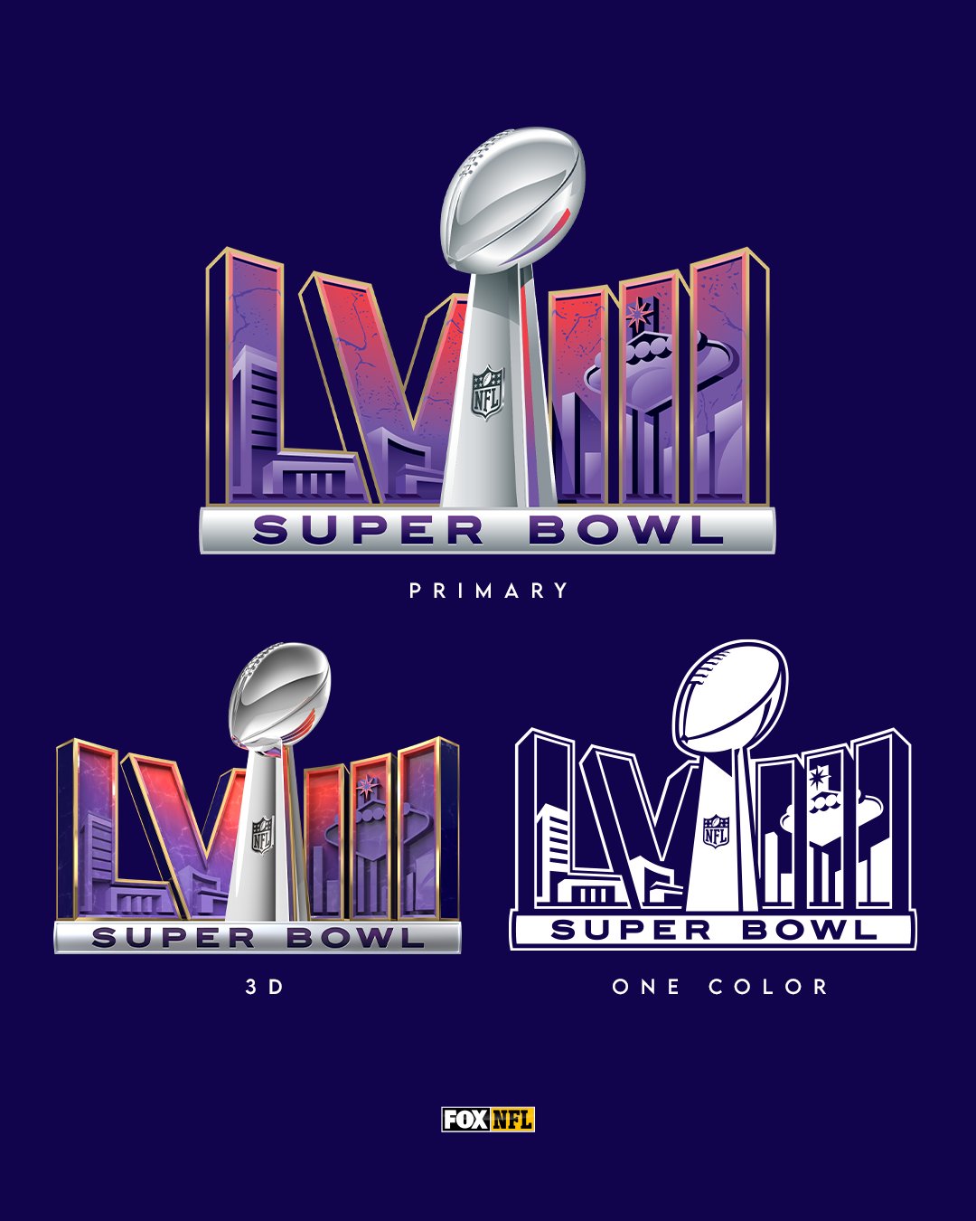 FOX Sports: NFL on X: The official Super Bowl LVIII logo