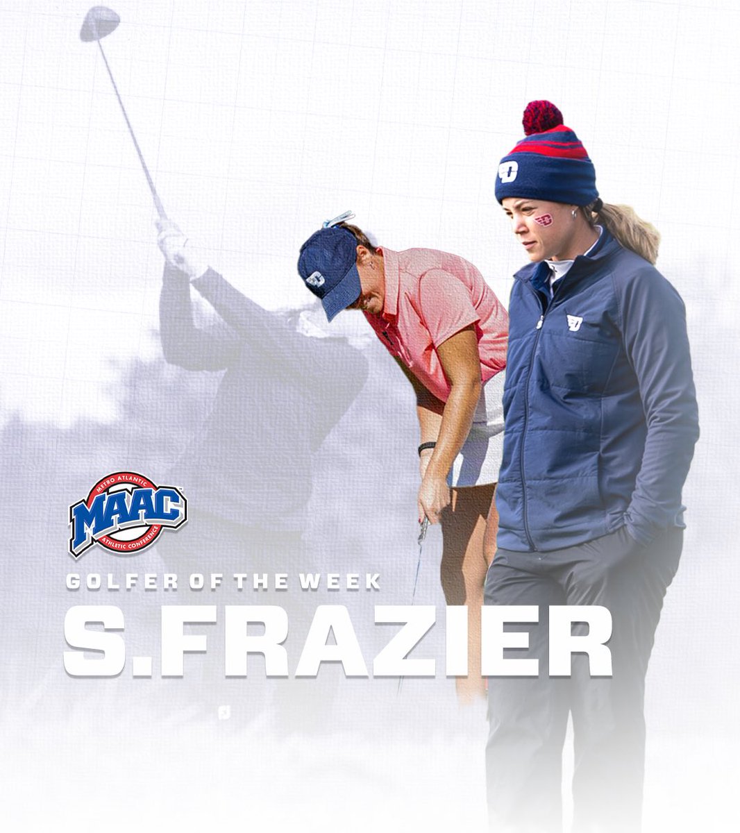 𝐋𝐄𝐀𝐃𝐈𝐍𝐆 𝐓𝐇𝐄 𝐖𝐀𝐘 👏

Sarah Frazier is your @maacsports Women’s Golfer of the Week! 

#MAACGolf // #UDWGOLF