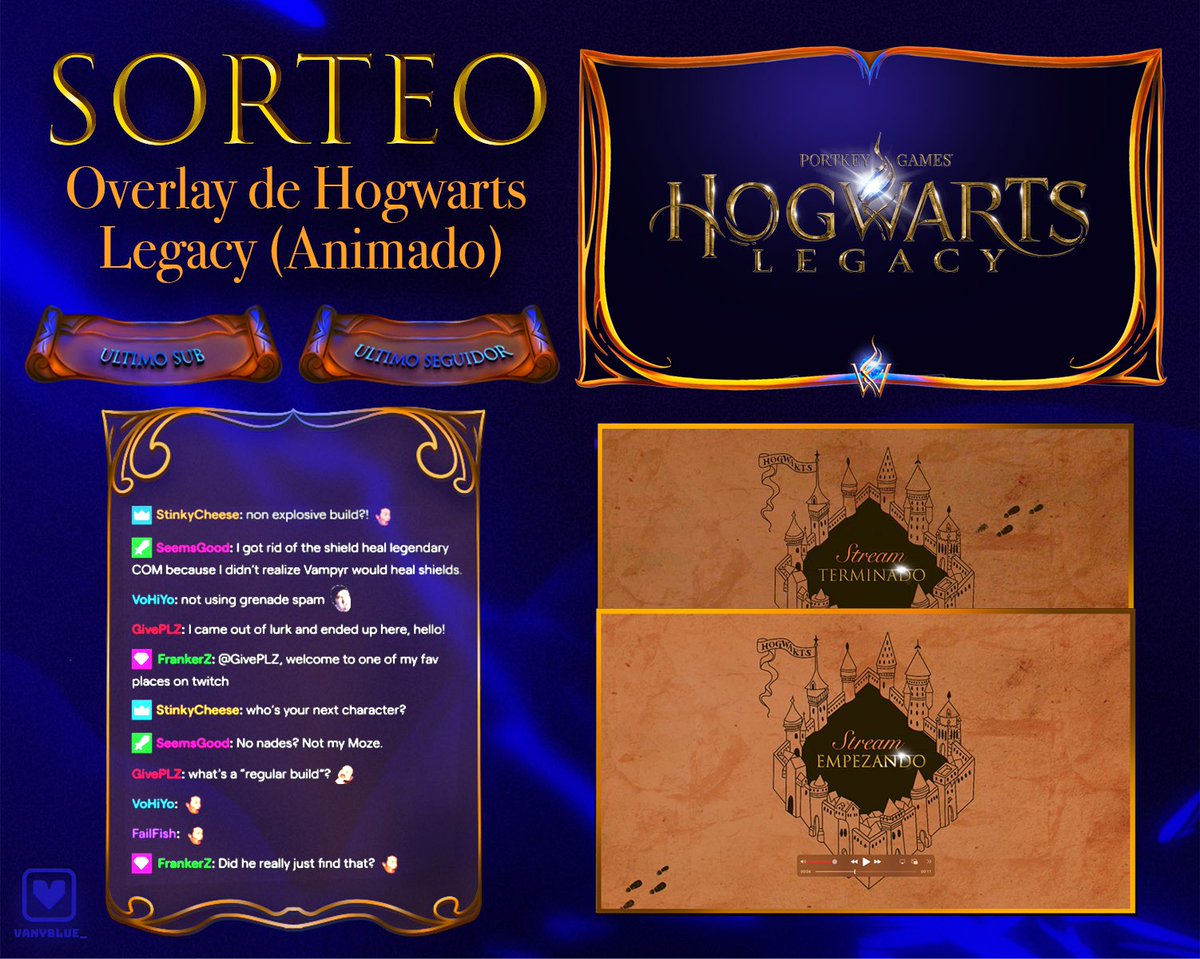 VanyBlue_'s tweet photo. 🪄SORTEO🪄

Overlay #HogwartsLegacy

Para celebrar el lanzamiento del juego y mi primera vez en twitch, me he animado a hacer este sorteo✨en el cual habrán 2 ganadores 💙 

Para participar:

💙 Seguirme en Twitter 
💙Dar RT a este Tweet 

Suerte ✨ https://t.co/8BLN9TuwKU