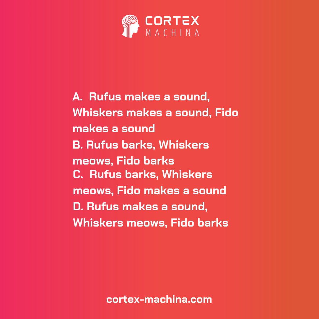 CortexMachina's tweet image. Just posted an Object-Oriented Programming quizz using Python. This code creates a list of pets that can speak, including dogs and cats, using inheritance and classes.
👉️ Follow us for more Coding Quizzes!
#objectorientedprogramming #pythonprogramming #codingquizz