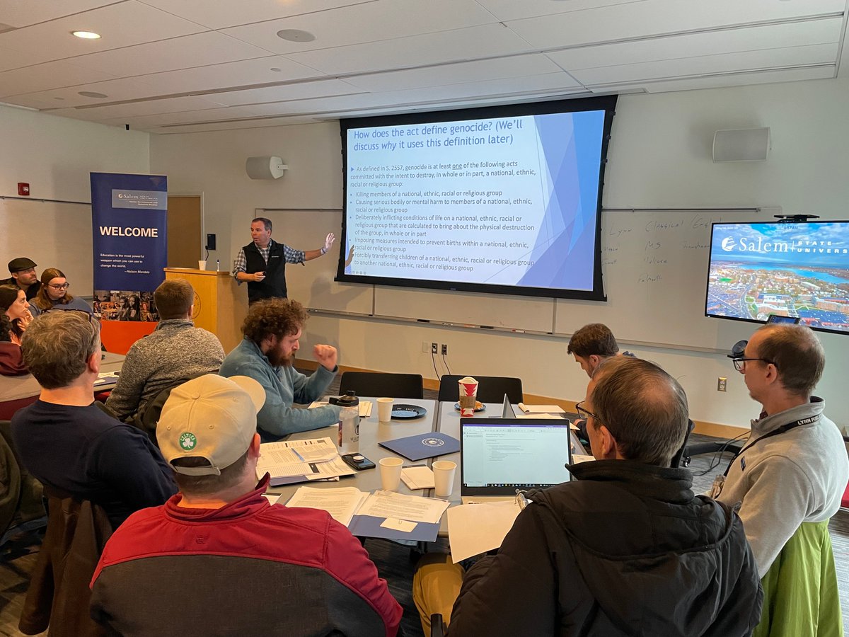 Great CHGS workshop, "Genocide: A Crime without a Name" today. Over 50 educators from 11 school districts joined us to begin implementing the Genocide Education Act in the Commonwealth. Great to welcome so many talented and committed educators to campus! <a href="/SalemState/">Salem State</a> <a href="/SSUProvost/">David J. Silva, PhD. 🏳️‍🌈</a>
