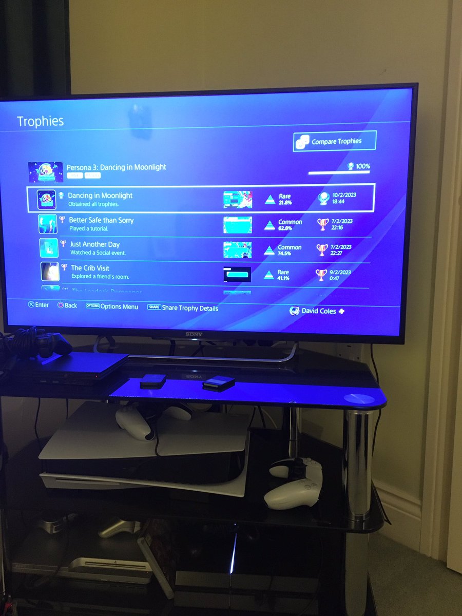 DavidColes679's tweet photo. Platinum Trophy 37 Persona 3 Dancing In Moonlight 2nd Persona dancing game and just as much fun with only P4 Dancing left. I popped this one last Friday evening after work though just uploading it now 😊 xx #platinumtrophy #PlayStation #PS4 #PlayStationTrophy #persona3dancing #p3 https://t.co/rHN2tQpqkq