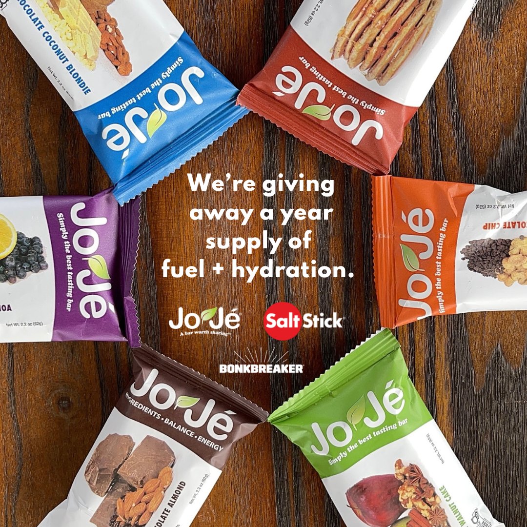 jojebar's tweet photo. The GIVEAWAY OF THE YEAR is still on! 📦️ 

🎉 GRAND PRIZE: A one-year supply of SaltStick, Bonk Breaker, AND JoJé Bars⁠

It takes about 10 seconds to enter, U.S. only. Winners will be selected on Monday, Feb 20th!⁠ 

https://t.co/c08gmCldkP https://t.co/surn3LBc2w