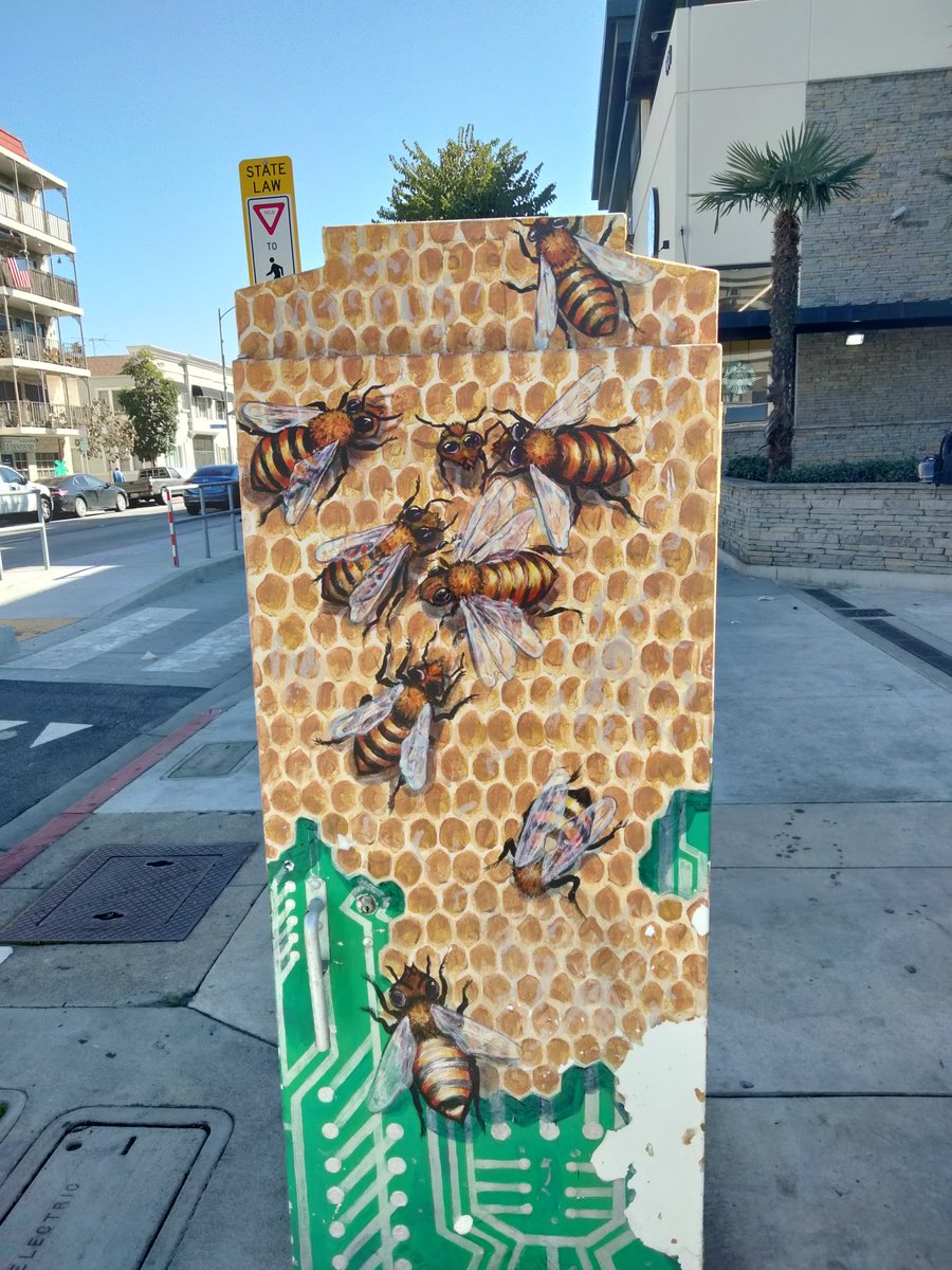 I'm definitely a member of the #SaveTheBees movement 🐝
#bees are Pollinators 
So nooo Bees nooo We's 😜
#nature 
#naturelovers 
#streetart 
#StreetArtists