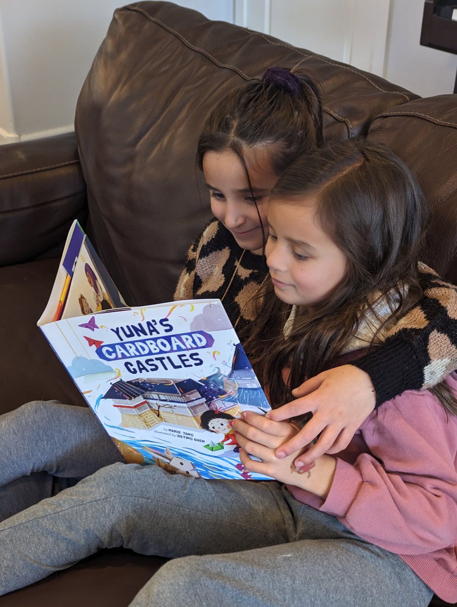 The girls love reading Yuna's Cardboard Castles written by Marie Tang, and beautifully illustrated by Jieting Chen,  published by <a href="/BeamingBooksMN/">Beaming Books</a>. A delightful read