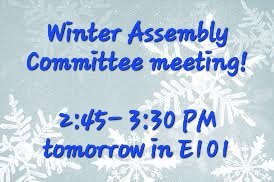 Orange Crush Members: if you can help out with the assembly to honor our winter athletic and academic teams,  meet in Mrs. Dehler's room after school on Thursday,  February 16!