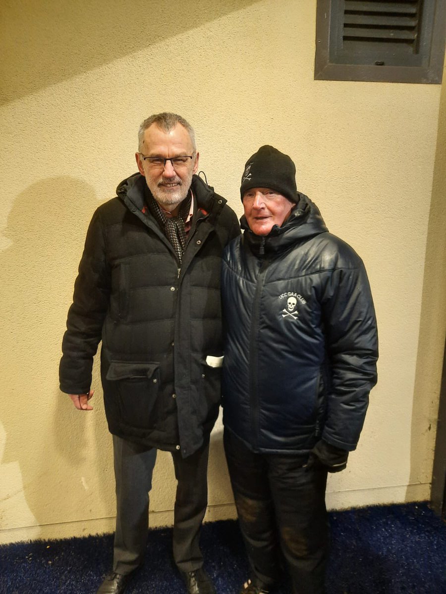 HigherEdGAA's tweet image. Student 🤝 Teacher 

Uachtarán CLG pictured with his secondary school teacher and UCC Manager Billy Morgan as @ucc_gaa claim @ElectricIreland HEC Sigerson victory!🏆 #FirstClassRivals