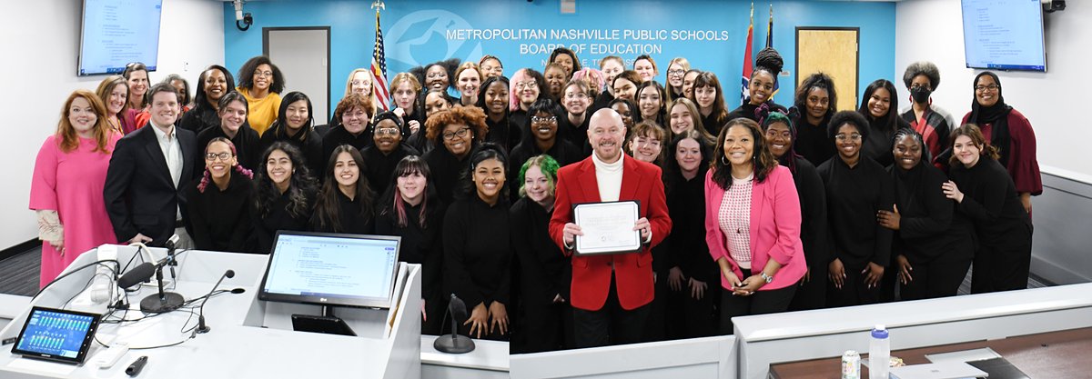 The Nashville School of the Arts Cantabile vocal ensemble wowed at the School Board meeting last night. The students and director Trey Jacobs were honored by the board for being selected to perform at next week’s <a href="/ACDANational/">ACDA</a> conference. It's a huge honor to be chosen.