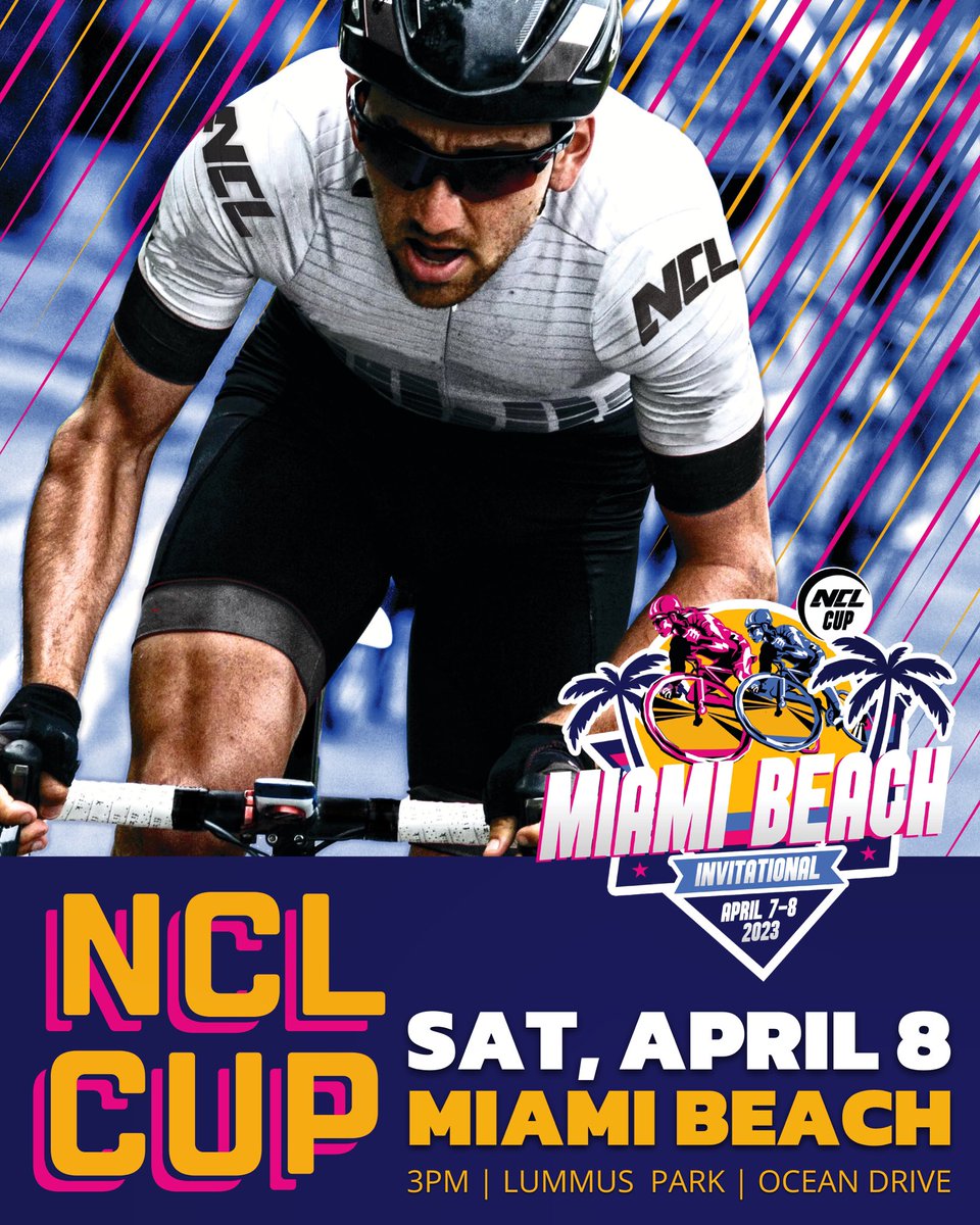 Mark your calendars!

April 8th | Miami Beach | Ocean Drive

Professional cycling takes South Beach! #NCLCup2023

#cycling #cyclinglove #cyclinglife #cyclinglifestyle #cyclingshots #cyclingpassion