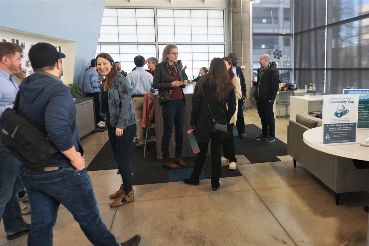 inspyre_hub's tweet photo. Another great morning of Community Cup at The Tech Garden! Thank you to everyone who joined us. The next Community Cup will be held on Wednesday, March 1st. We hope to see you there!

#communitycup #thetechgarden #downtownsyracuse #startups #networking #cnytech @CenterStateCEO https://t.co/3FVQ7W9BhS