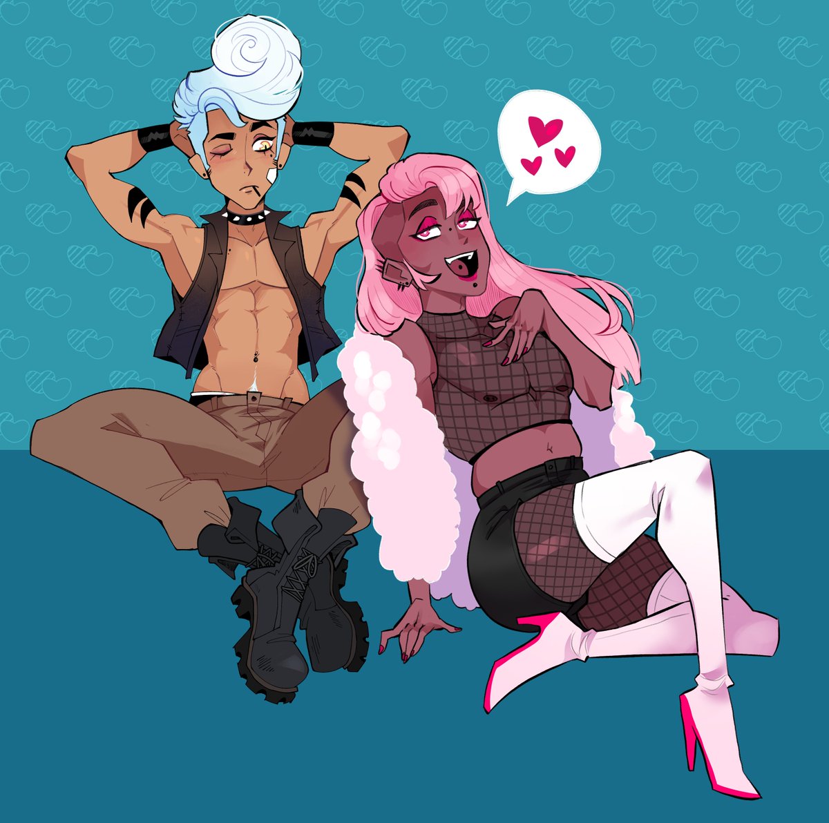 rringabel's tweet photo. ayo its my birthday :3c i dont think i ever posted these here and NO i will NOT apologize for bulge on main today 

pink boi rhys is @/_thanrii's son i kiss him and punch him https://t.co/pAIK8UUkAV