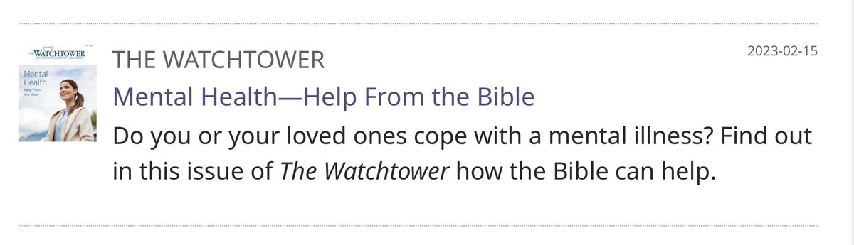 FadetoEx's tweet photo. So angry about this. I can directly point all my mental health issues to being raised a Jehovah’s Witness. https://t.co/85pSskqAl3