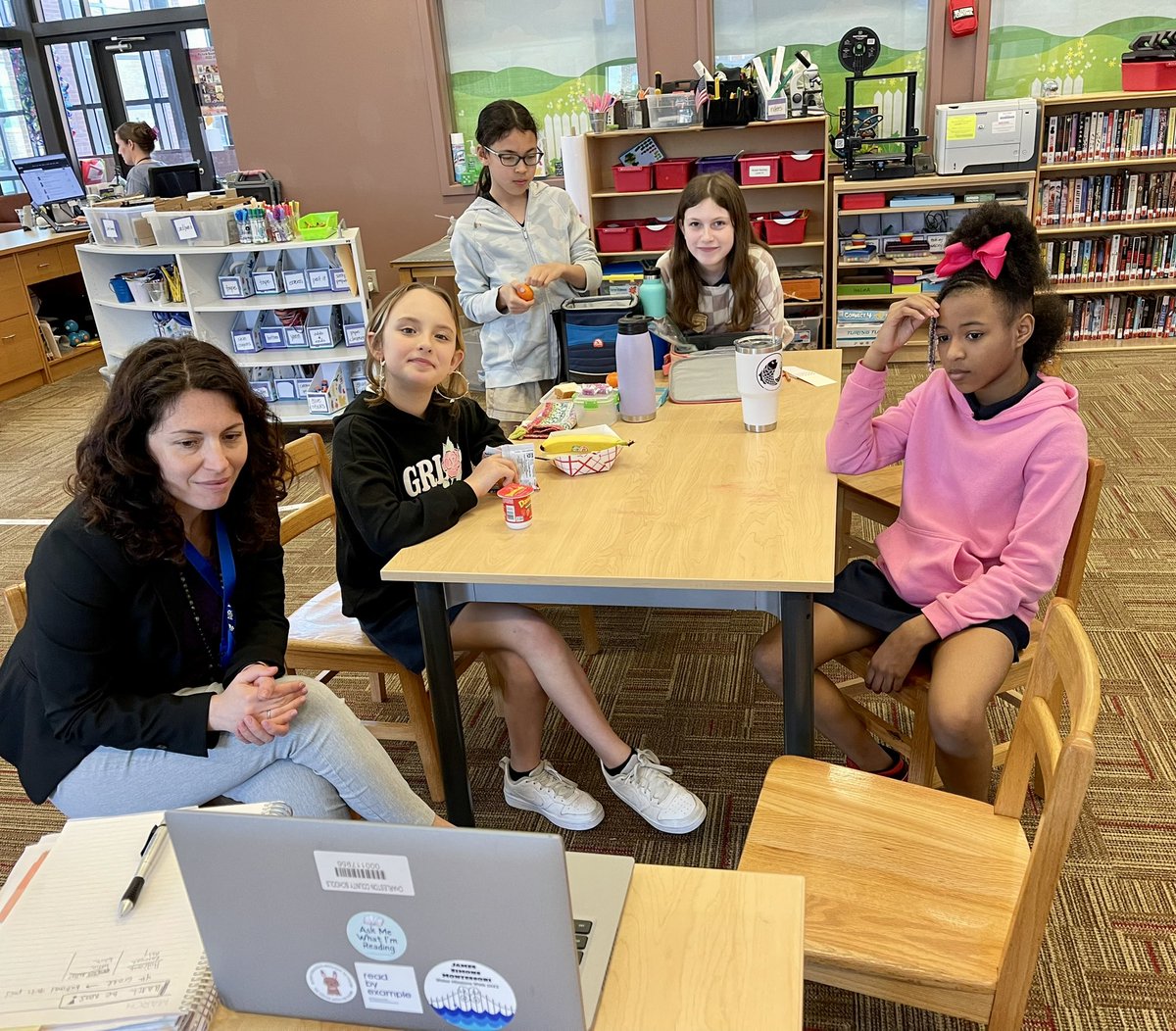 MsRosie_library's tweet photo. Fun author visit with @CLLFirestone about her book #Dresscoded. Totally obsessed and now we are diving in to The First Rule of Climate Club with my girlies. We decided to make an episode to add to our JS podcast. Authors really are the best!
#icannottakeselfies 🙄 @VOCALCCSD https://t.co/27Bg79CLat