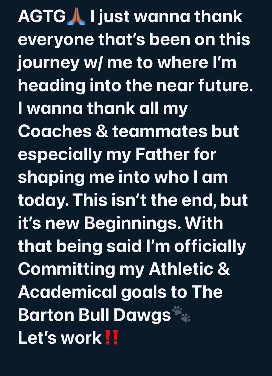 Committed &amp; Locked in to work🐾  <a href="/barton_fb/">BartonCollegeFB</a> <a href="/COACHMO54/">Coach Morris</a> <a href="/CoachAllen1660/">Allen Wooten</a> <a href="/CoachCalebKing1/">Coach Caleb King</a> @CoachLakey1 @252_the <a href="/AfnfR/">AFNF RECRUITING</a>