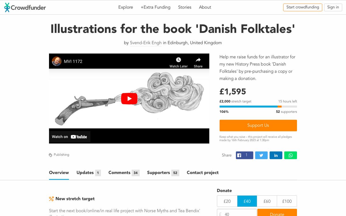 Last chance! It would be great with your support to the illustrations of this book of Danish Folktales / some legends, many fairytales #storytelling  #Fairytales  #talesof  #Folktales #Legends 
crowdfunder.co.uk/p/illdanfolkta…