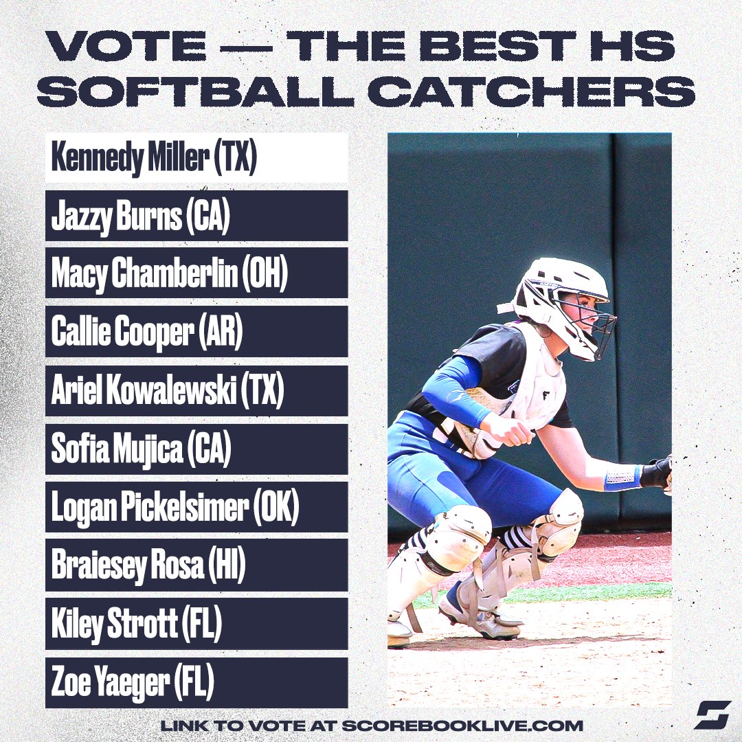 Vote now: Who will be national high school softball catcher of the year in 2023? 🥎🤔

Link to vote ➡️ news.scorebooklive.com/texas/2023/02/…