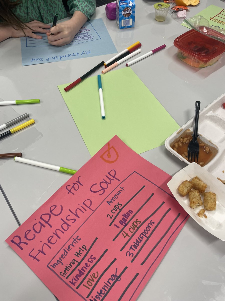 Making friendship soup recipes in an #SEL lunch group today! 💗#makingCONNections #schoolcounseling <a href="/ConnMagnet/">Conn Magnet Elementary</a>