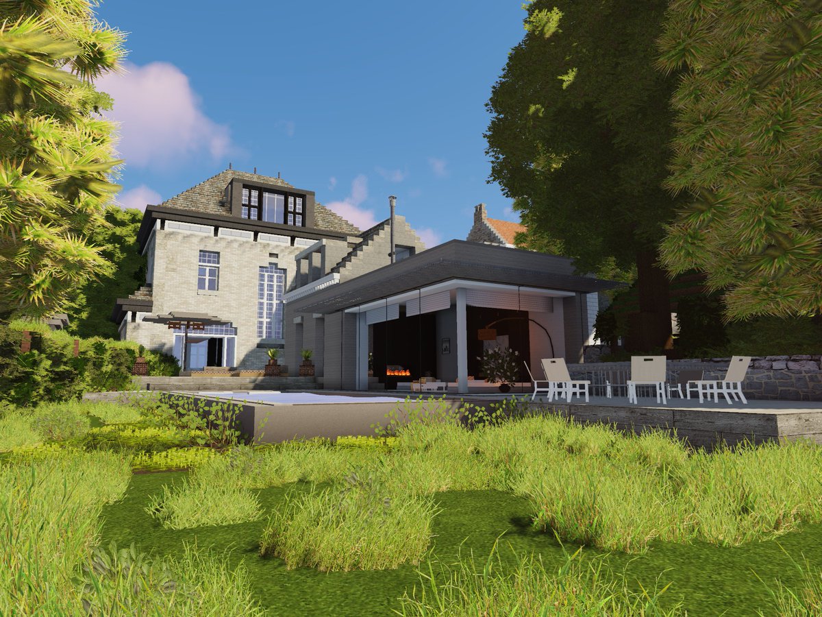 Villa in ardenes-south.
Tour of this place comming soon on my channel ! 
Made on <a href="/amberstone_fr/">Amberstone</a> with the amber texturepack + plantation add-on.
