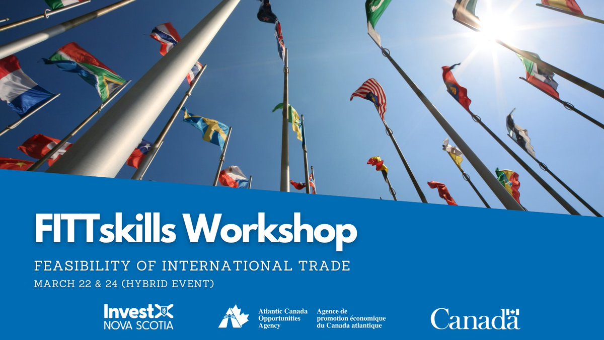 InvestNS_'s tweet photo. Not sure if new international trade opportunities are right for your business? Assess your company's readiness with the help of our free FITTskills Feasibility of International Trade course.

Register today: https://t.co/mMNstx1UiM

@ACOACanada #InvestNovaScotia #ThinkExport https://t.co/YhcChJtICE