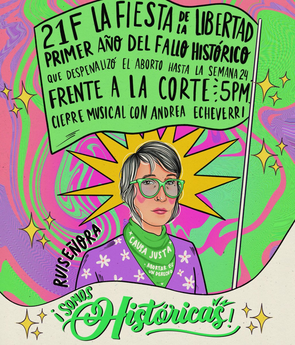 📣 Porque despenalizar el aborto hasta la semana 24 fue COSITA SERIAAAAAAA 🎶 este martes #21F <a href="/ndreaEcheverri/">Andrea Echeverri</a> será la artista encargada de cerrar la conmemoración del 1er año de este triunfo histórico 🔥 #somoshistóricas