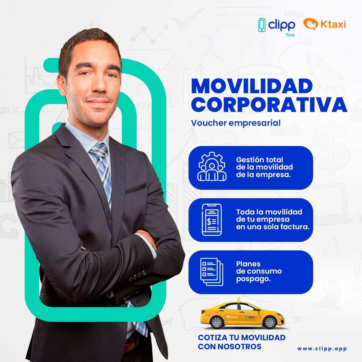 Clipp_ec's tweet photo. Para este #2023 tu empresa necesita tener nuestro plan corporativo🚖🤝🏻. Con voucher empresarial podrás:
📍Gestionar la movilidad de tu empresa
📍Pagar en una sola factura
📍Acceder a planes pospago
¡Cotiza aquí!↙️
https://t.co/GlcHktsNkR
#IntegramosTuMundo #Movilidad https://t.co/KKJ2OIdETm