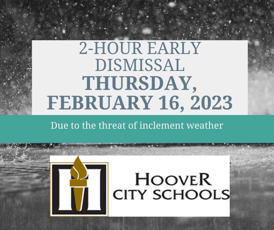 Hoover City Schools on Twitter: "Hoover City Schools will dismiss two
