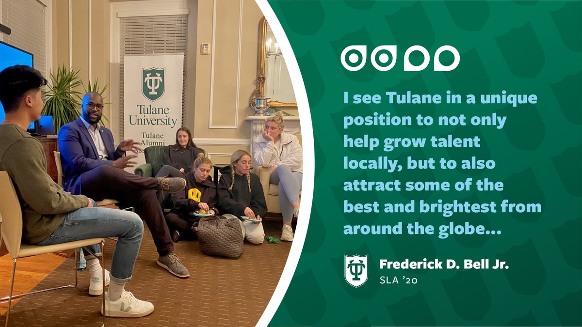 Tulane Alumni (@tulanealumni) on Twitter photo Investing in Strong Foundations & Futures
.<a href="/FrederickBell/">Frederick Bell</a> (<a href="/TulaneSLA/">Tulane School of Liberal Arts</a> ’20) knows the impact of politics on communities. But, with this knowledge, he's also using these lessons to bring more people back to his beloved alma mater.
📰: bit.ly/3KbeGdj Investing in Strong Foundations & Futures
.<a href="/FrederickBell/">Frederick Bell</a> (<a href="/TulaneSLA/">Tulane School of Liberal Arts</a> ’20) knows the impact of politics on communities. But, with this knowledge, he's also using these lessons to bring more people back to his beloved alma mater.
📰: bit.ly/3KbeGdj