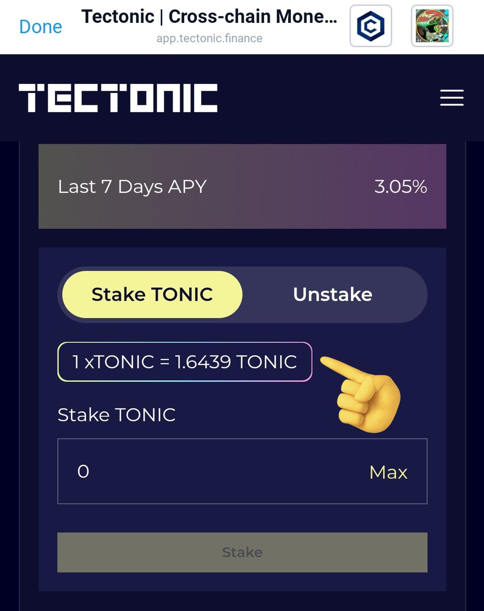 TickleMeCrypto's tweet photo. New rainbow line around the #tonic to #xtonic box.   Maybe part of a website update before new defi pools are added. @TectonicFi  $TONIC https://t.co/zTvE1uLHHT